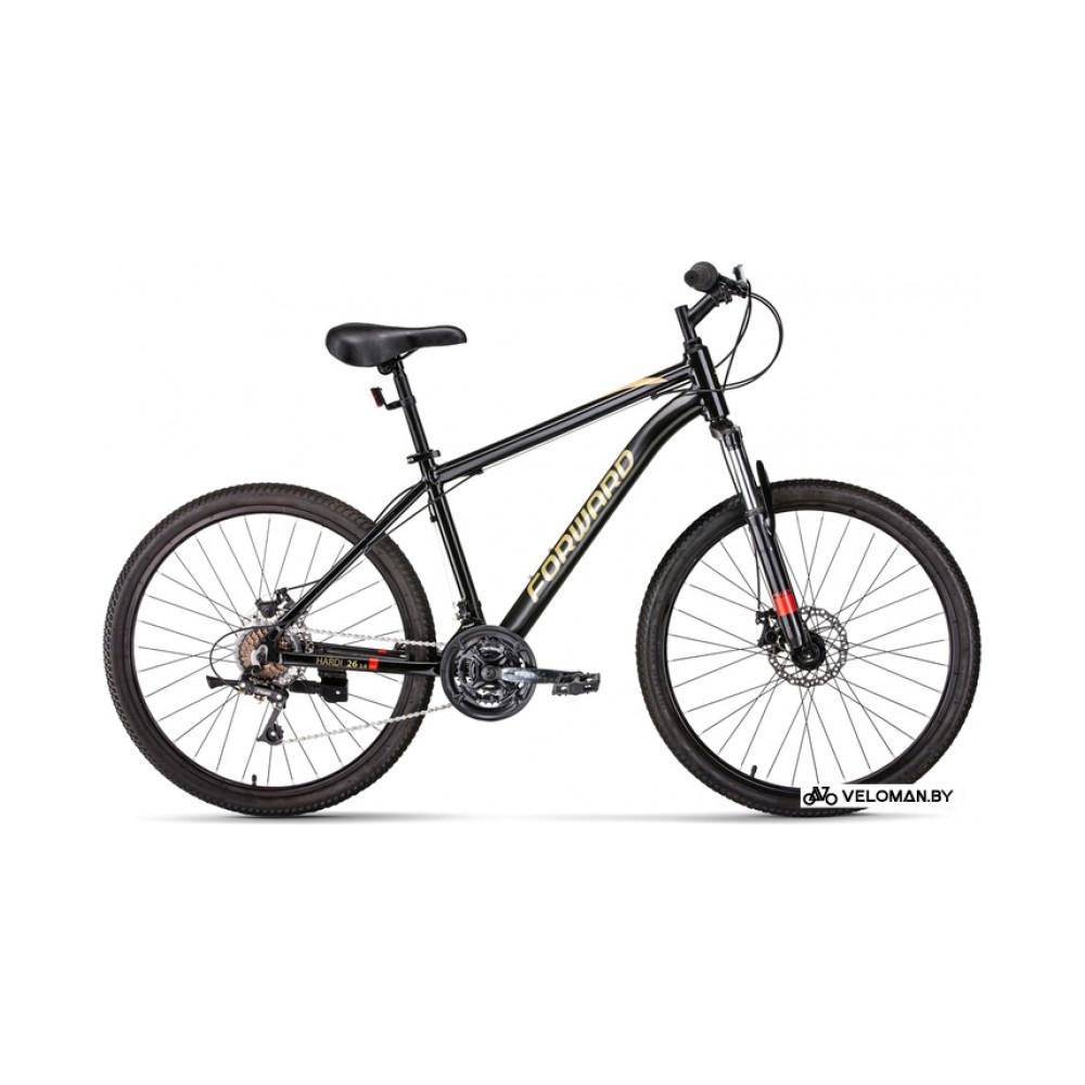 Велосипед горный Forward Hardi 26 2.0 D р.17 2022 (черный/желтый)
