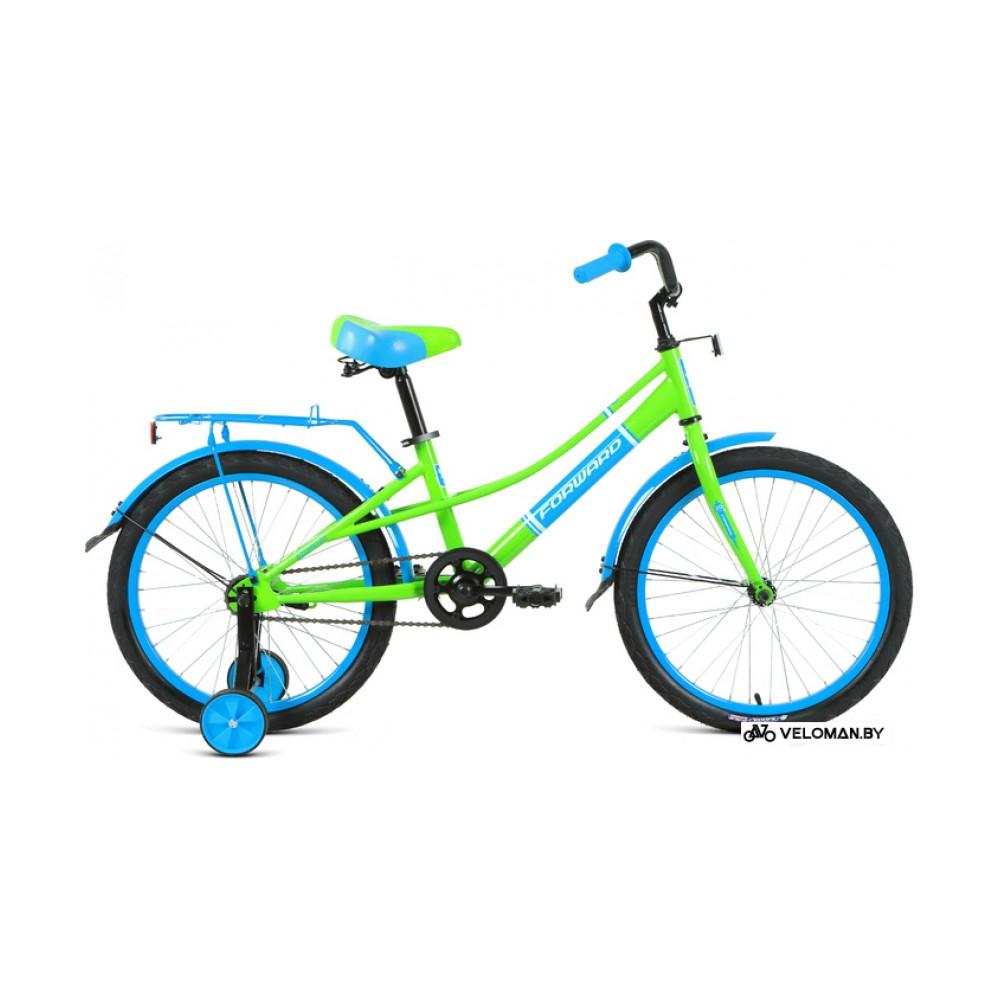 Детский велосипед Forward Azure 20 2022 (зеленый/голубой)