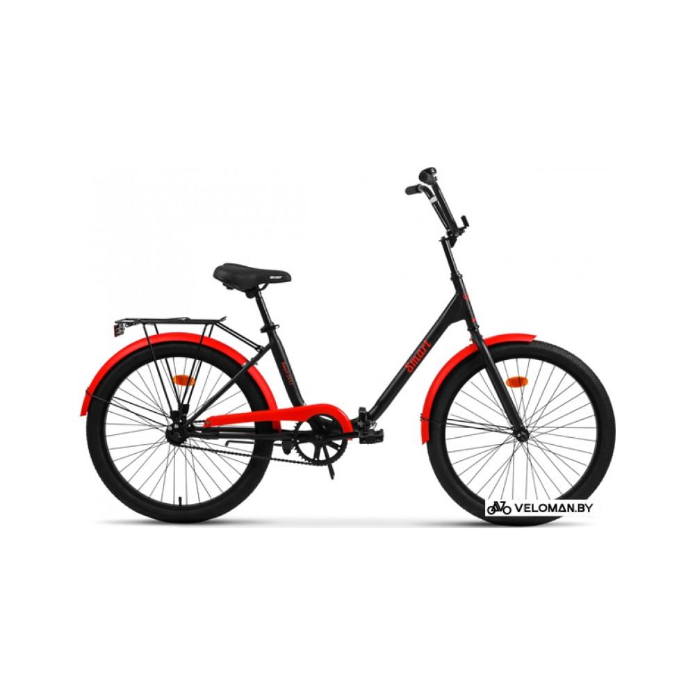 Велосипед городской AIST Smart 24 1.1 2022 (черный/красный)