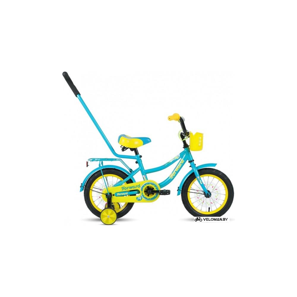 Детский велосипед Forward Funky 14 2021 (голубой/желтый)