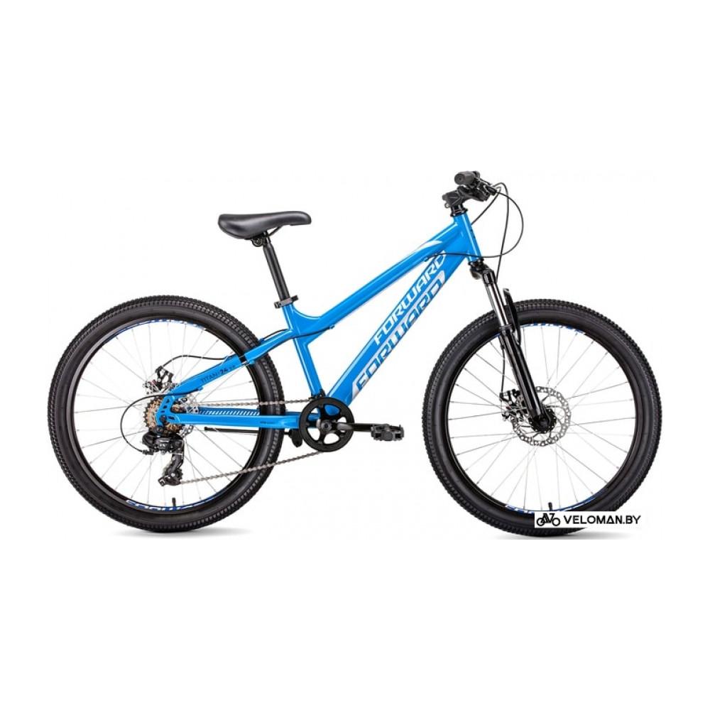 Велосипед горный Forward Titan 24 2.0 disc 2020 (синий)