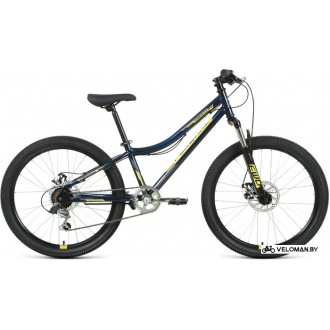 Велосипед горный Forward Titan 24 2.0 D 2022 (темно-синий/золотистый)