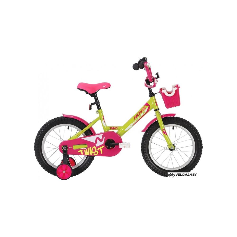 Детский велосипед Novatrack Twist New 18 2020 181TWIST.GNP20 (зеленый/розовый)