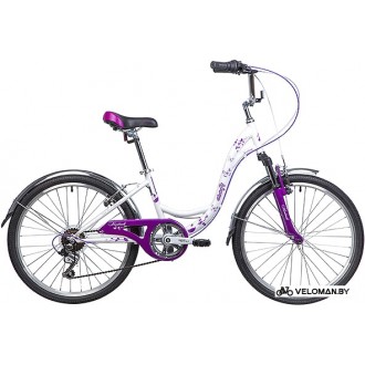 Велосипед городской Novatrack Butterfly 24 (белый/фиолетовый, 2019)