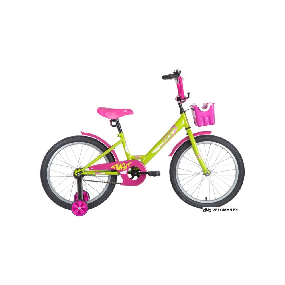Детский велосипед Novatrack Twist New 20 201TWIST.GNP20 (зеленый/розовый, 2020)