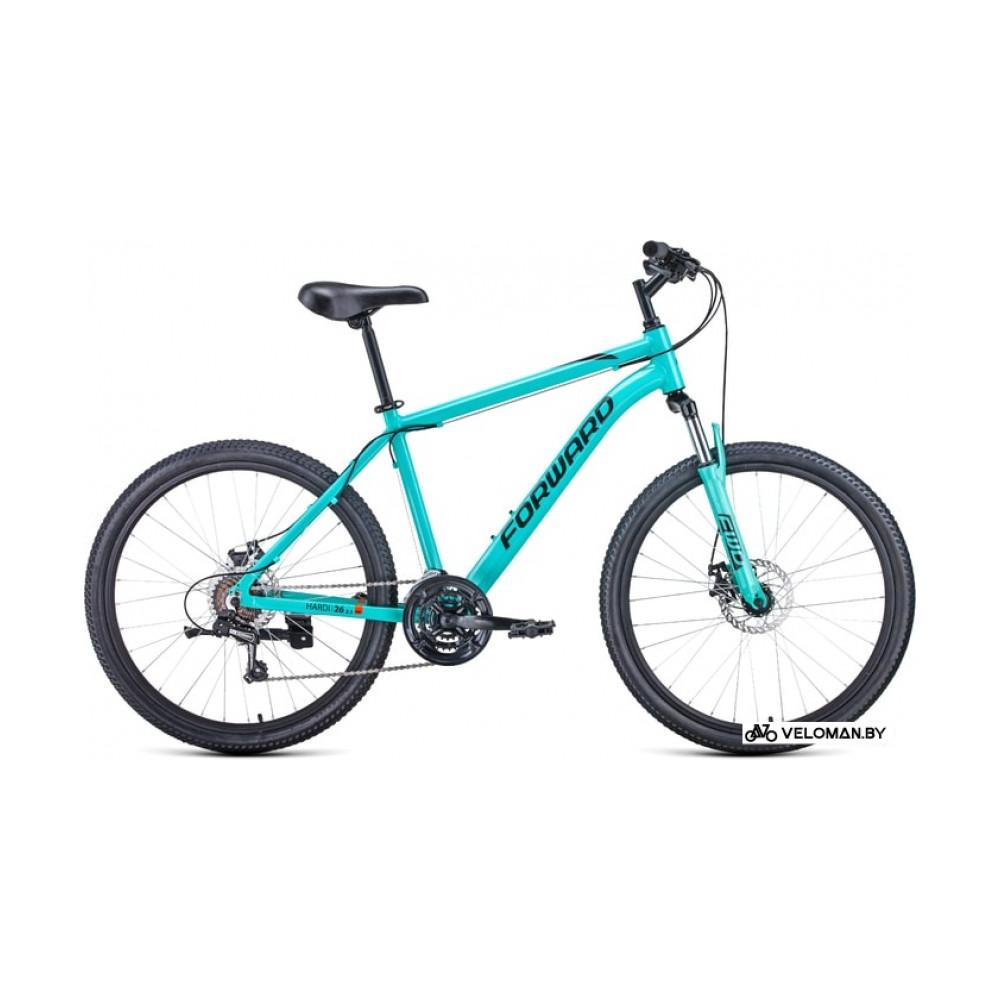 Велосипед горный Forward Hardi 26 2.1 disc р.18 2021 (бирюзовый)