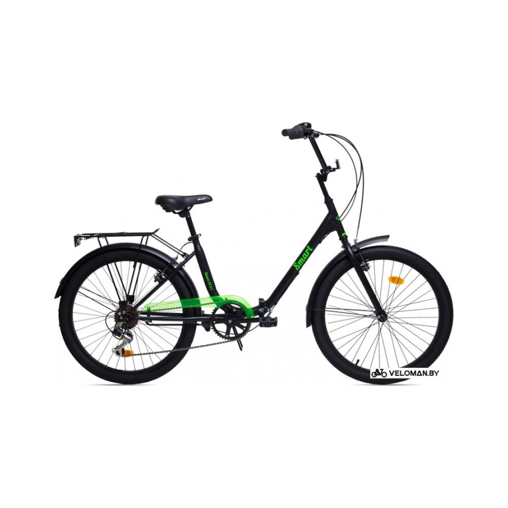 Велосипед городской AIST Smart 24 2.1 2022 (черный/зеленый)