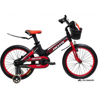 Детский велосипед Delta Prestige 14 2020 (с шлемом, черный/красный)