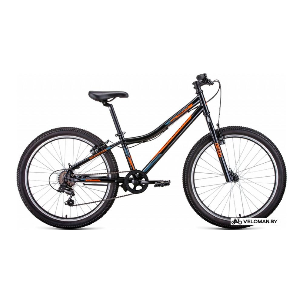Велосипед Forward Titan 24 1.0 2022 (черный/ярко-оранжевый)