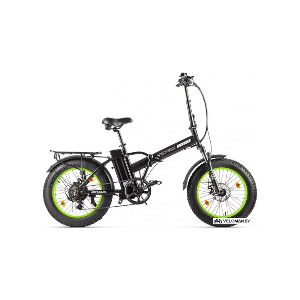 Электровелосипед городской Volteco Cyber (черный/салатовый)