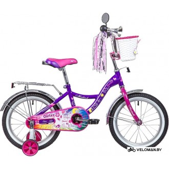 Детский велосипед Novatrack Little Girlzz 16 (фиолетовый/сиреневый, 2019)