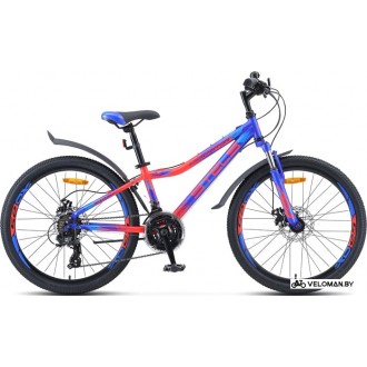 Велосипед горный Stels Navigator 410 MD 24 21-sp V010 р.12 2021 (синий/красный)