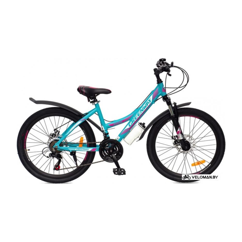 Велосипед горный Greenway 4930M 24 р.15 2021 (бирюзовый/розовый)