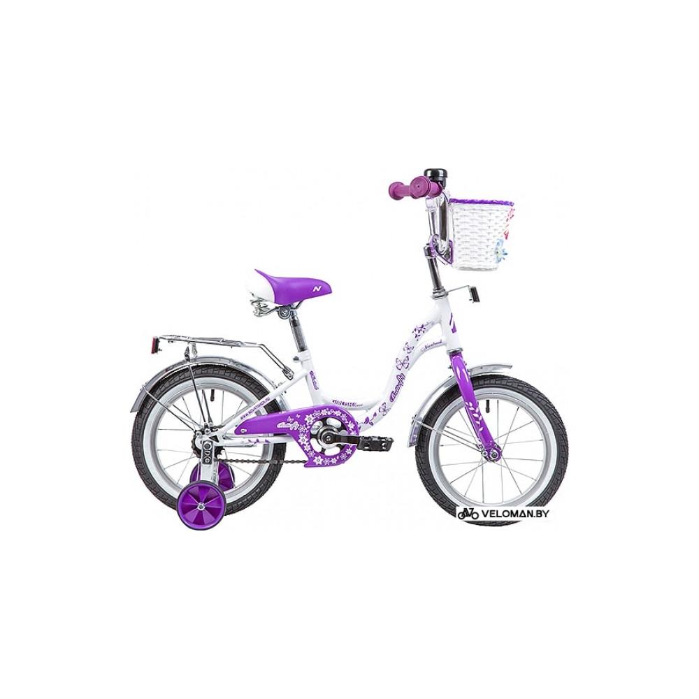Детский велосипед Novatrack Butterfly 14 (белый/фиолетовый, 2019)