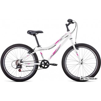 Велосипед горный Forward Iris 24 1.0 2022 (белый/розовый)