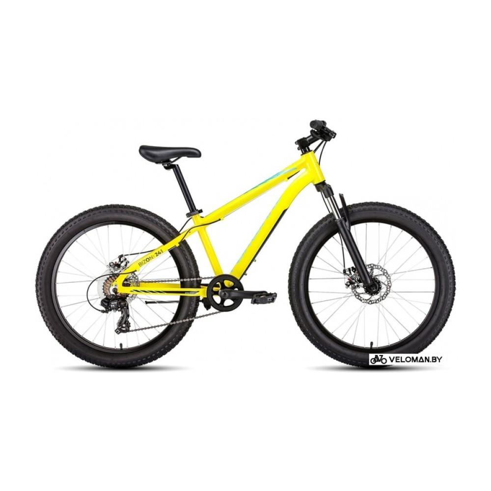 Велосипед горный, фэт-байк Forward Bizon Mini 24 2021 (желтый)