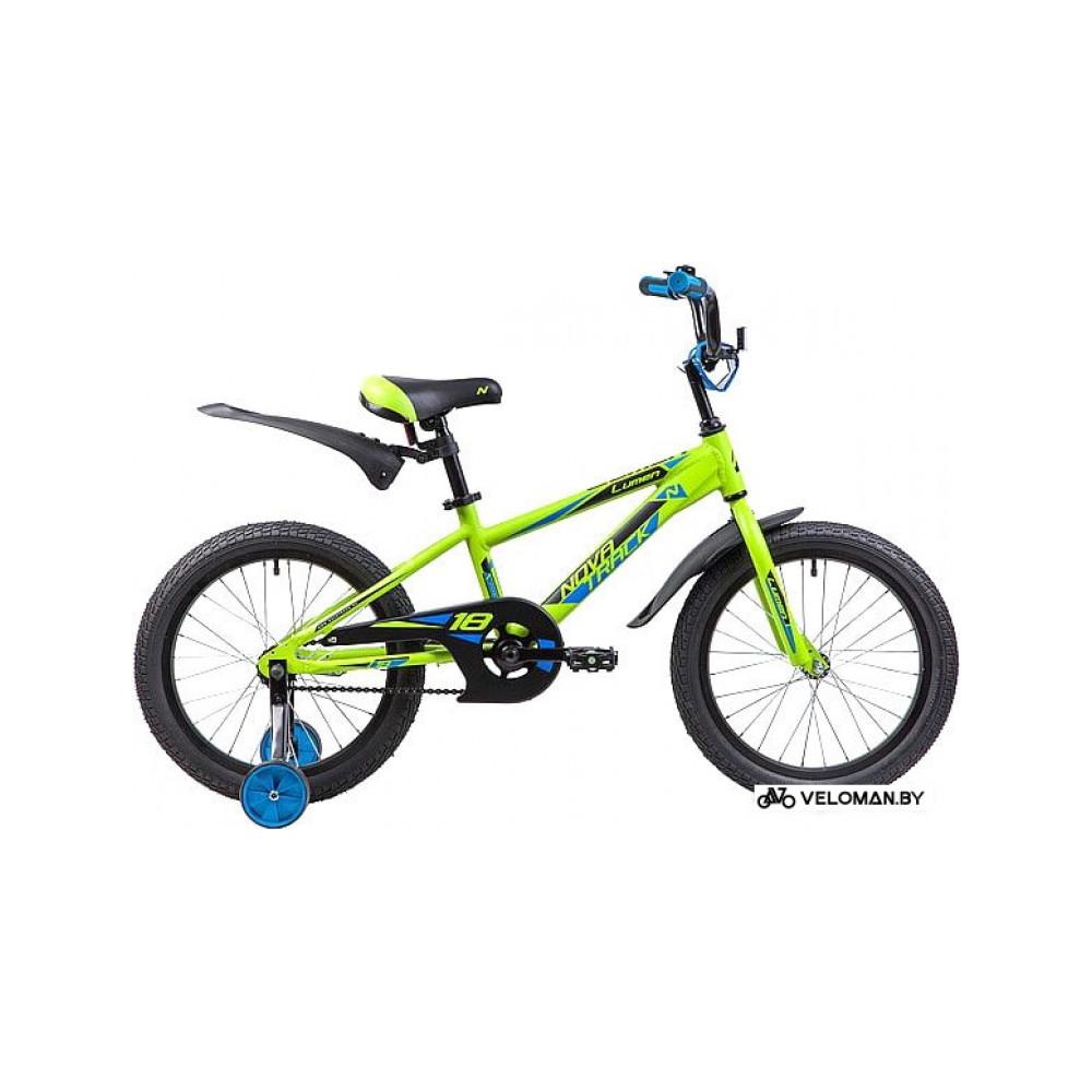 Детский велосипед Novatrack Lumen 18 (зеленый/черный, 2019)