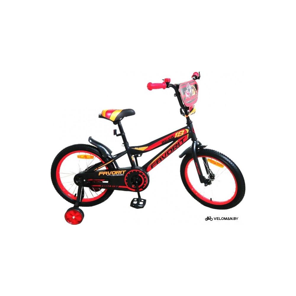Детский велосипед Favorit Biker 16 (черный/красный, 2019)