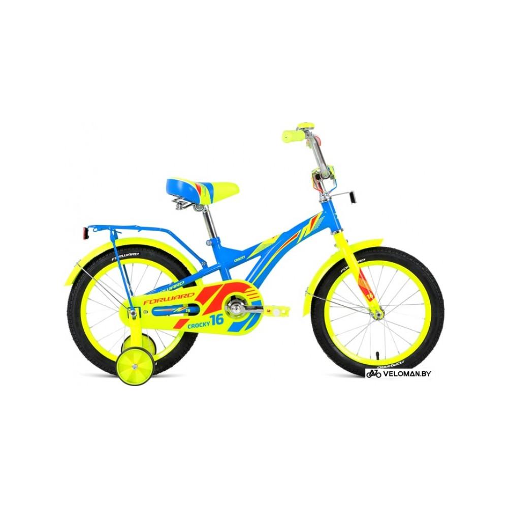 Детский велосипед Forward Crocky 16 (голубой/желтый, 2019)