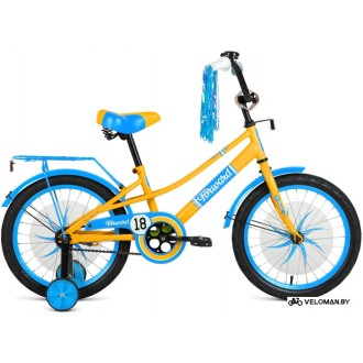 Детский велосипед Forward Azure 18 2021 (желтый/голубой)