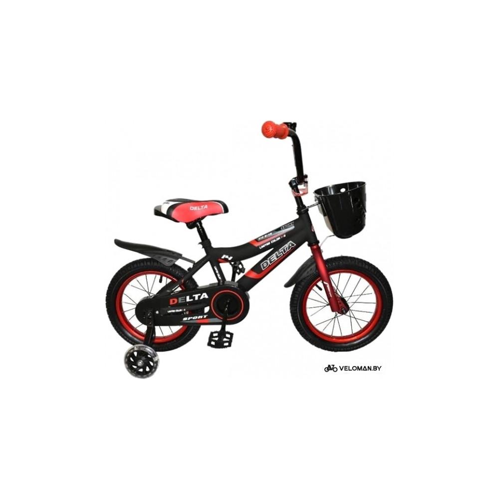 Детский велосипед Delta Sport 14 2020 (черный/красный)