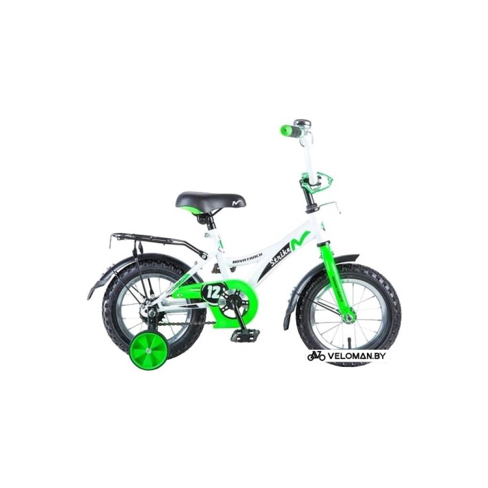 Детский велосипед Novatrack Strike 12 2020 123STRIKE.WTG20 (белый/зеленый)