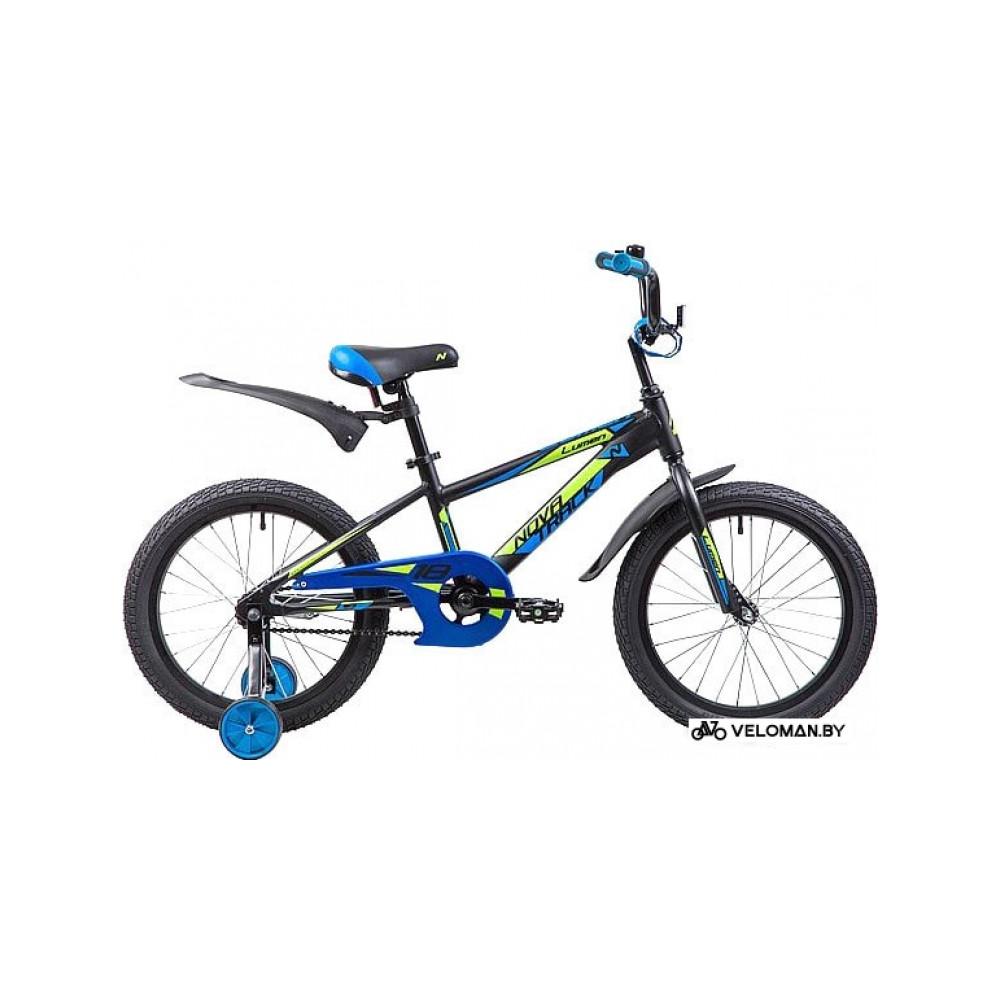 Детский велосипед Novatrack Lumen 18 (черный/синий, 2019)
