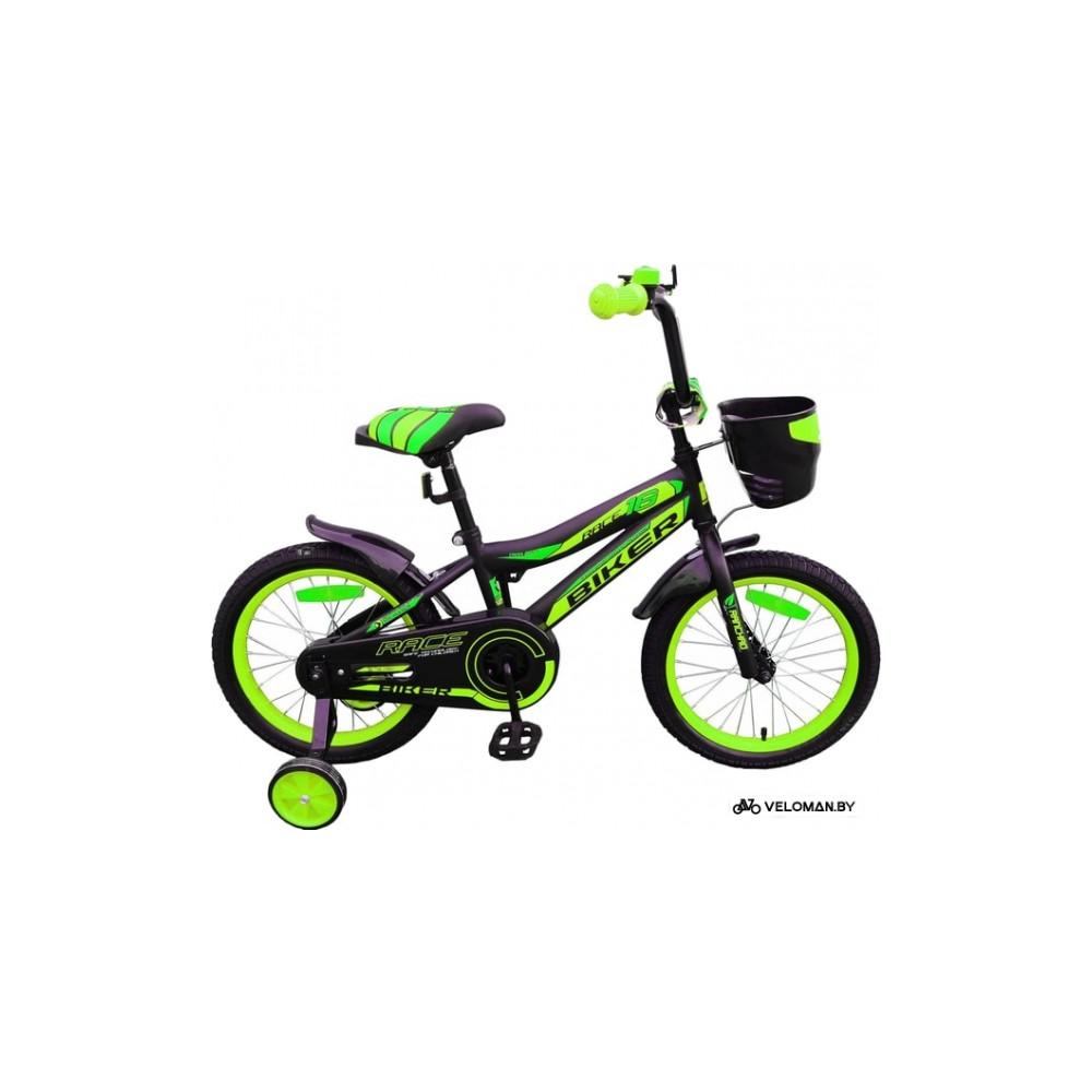 Детский велосипед Favorit Biker 16 (черный/зеленый, 2018)