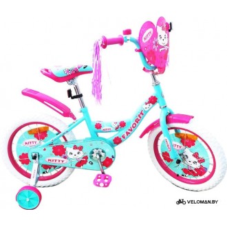 Детский велосипед Favorit Kitty 14 (бирюзовый/розовый, 2019)