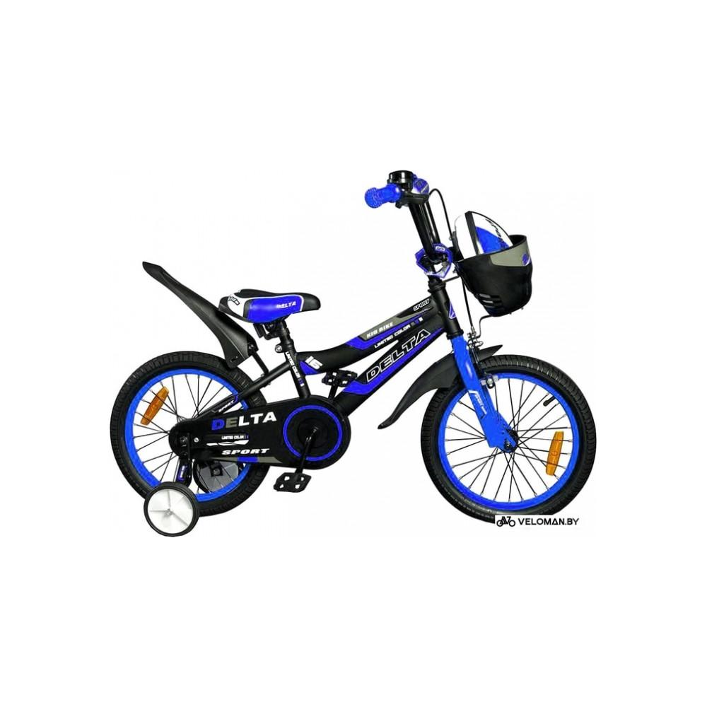 Детский велосипед Delta Sport 16 (черный/синий, 2019)