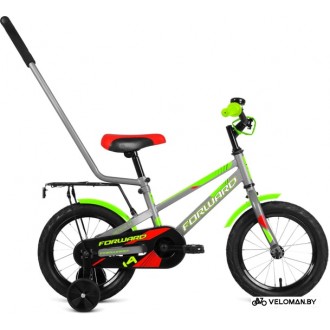 Детский велосипед Forward Meteor 14 2021 (серый/зеленый)
