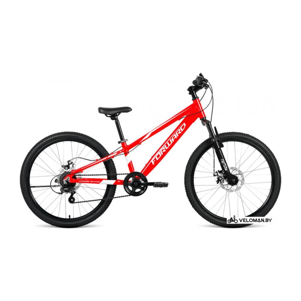 Велосипед горный Forward Rise 24 2.0 D 2022 (красный/белый)