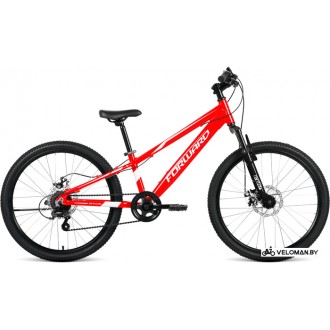 Велосипед горный Forward Rise 24 2.0 D 2022 (красный/белый)