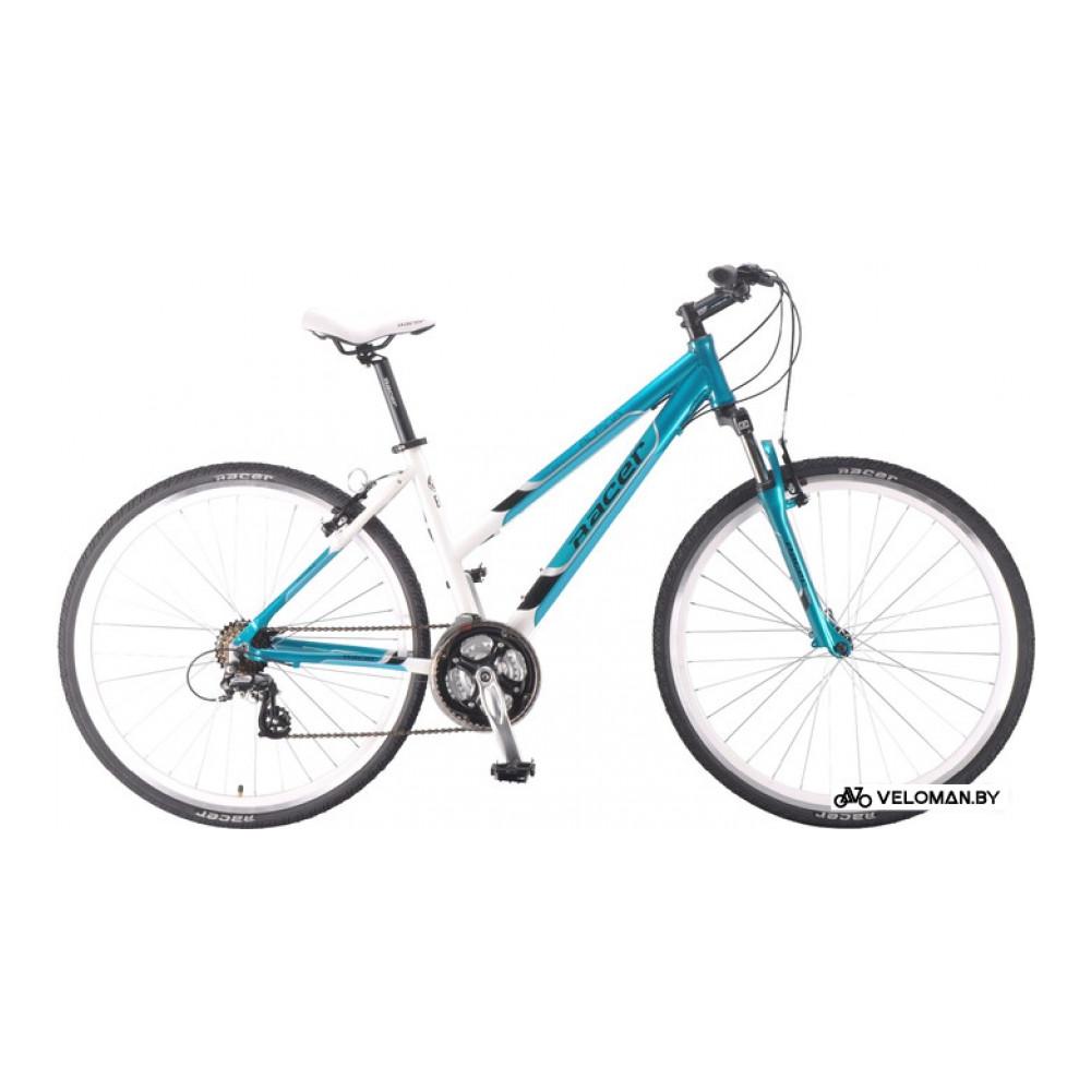 Велосипед гибридный Racer Alpina Lady (белый/синий)