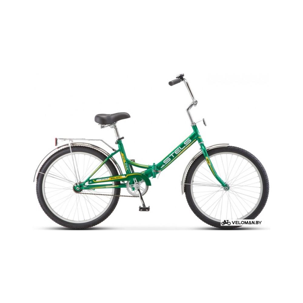 Велосипед городской Stels Pilot 710 24 Z010 2020 (темно-зеленый/желтый)