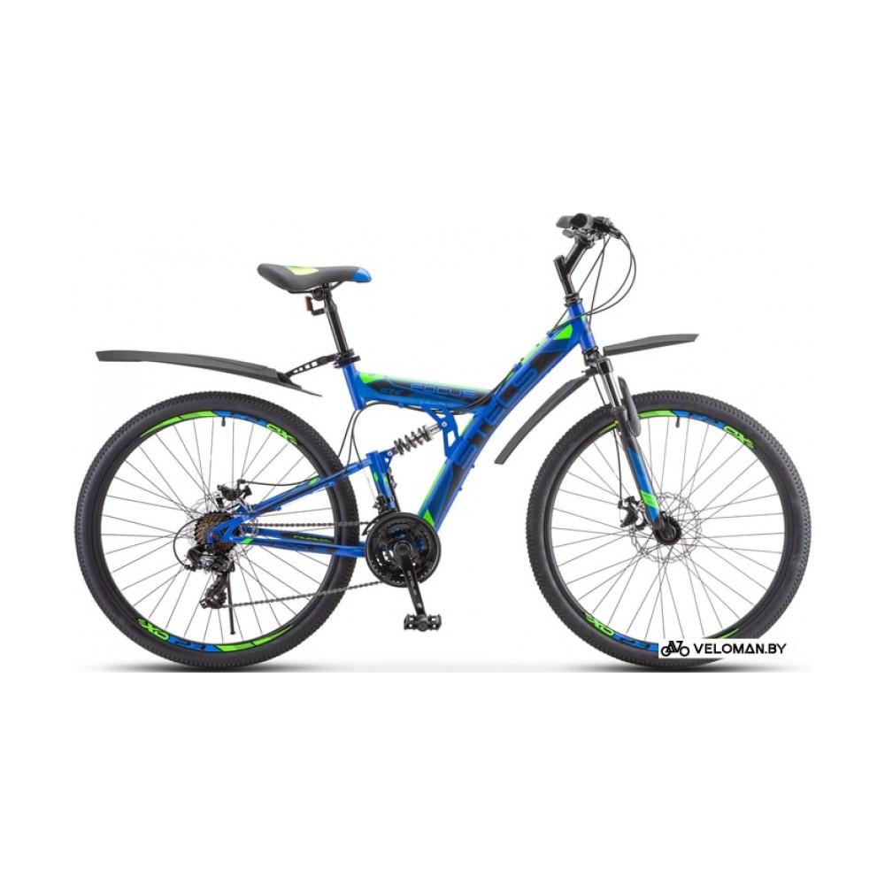 Велосипед горный Stels Focus MD 27.5 21-sp V010 2020 (синий/зеленый)