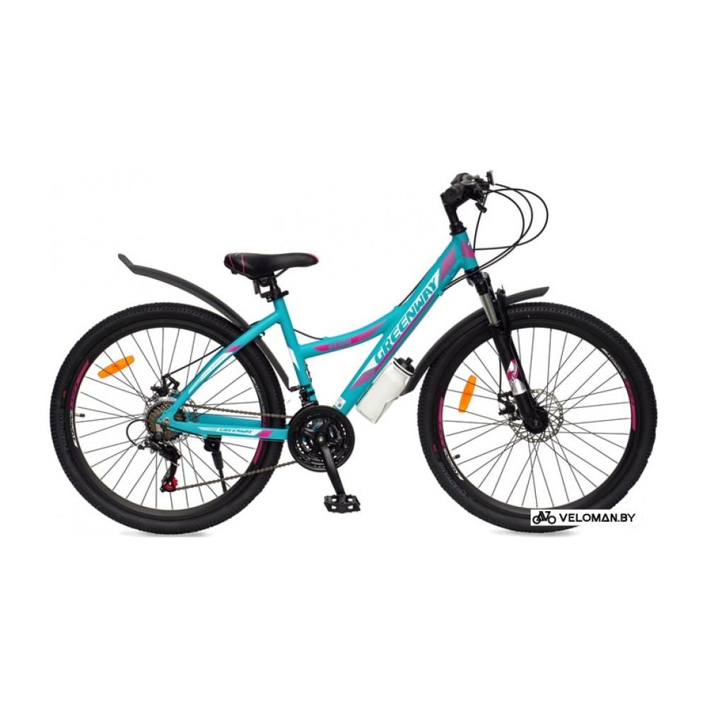 Велосипед горный Greenway 6930M р.16 2021 (бирюзовый/розовый)