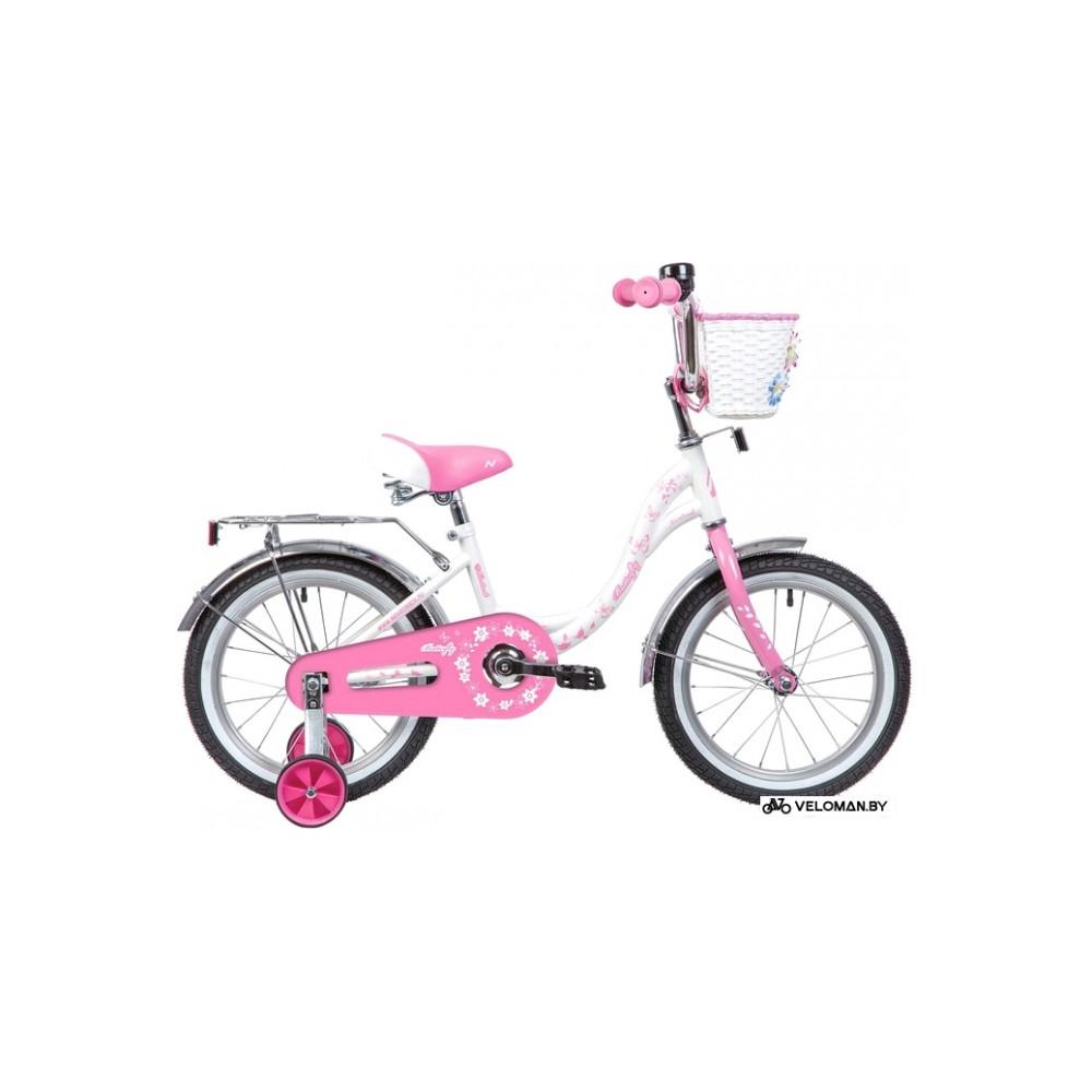 Детский велосипед Novatrack Butterfly 16 2020 167BUTTERFLY.WPN20 (белый/розовый)