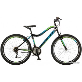 Велосипед горный Booster Galaxy 2022 (черный/голубой/зеленый)