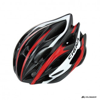 Шлем велосипедный Cigna WT-015 (чёрный/красный/белый)
