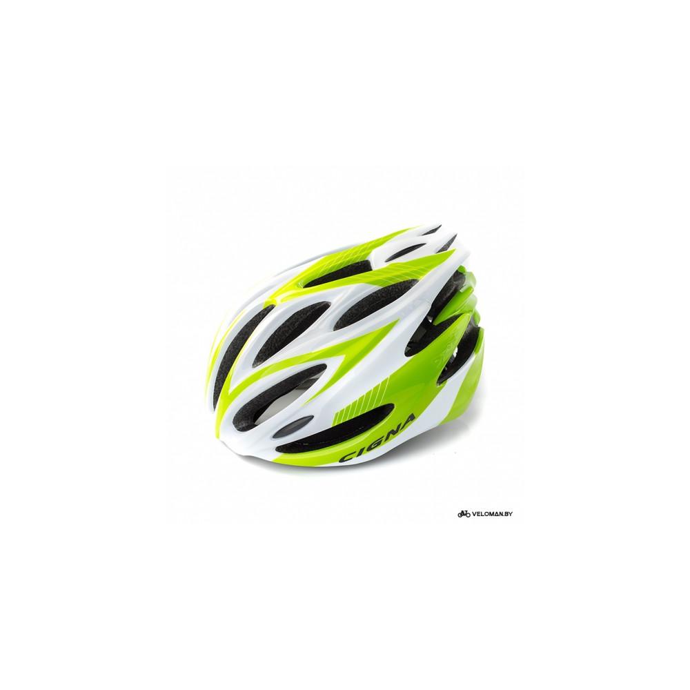 Шлем велосипедный Cigna WT-029 (серый/зелёный/белый)