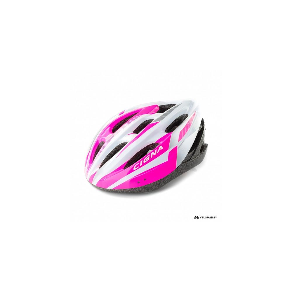 Шлем велосипедный Cigna WT-040 (чёрный/розовый/белый)