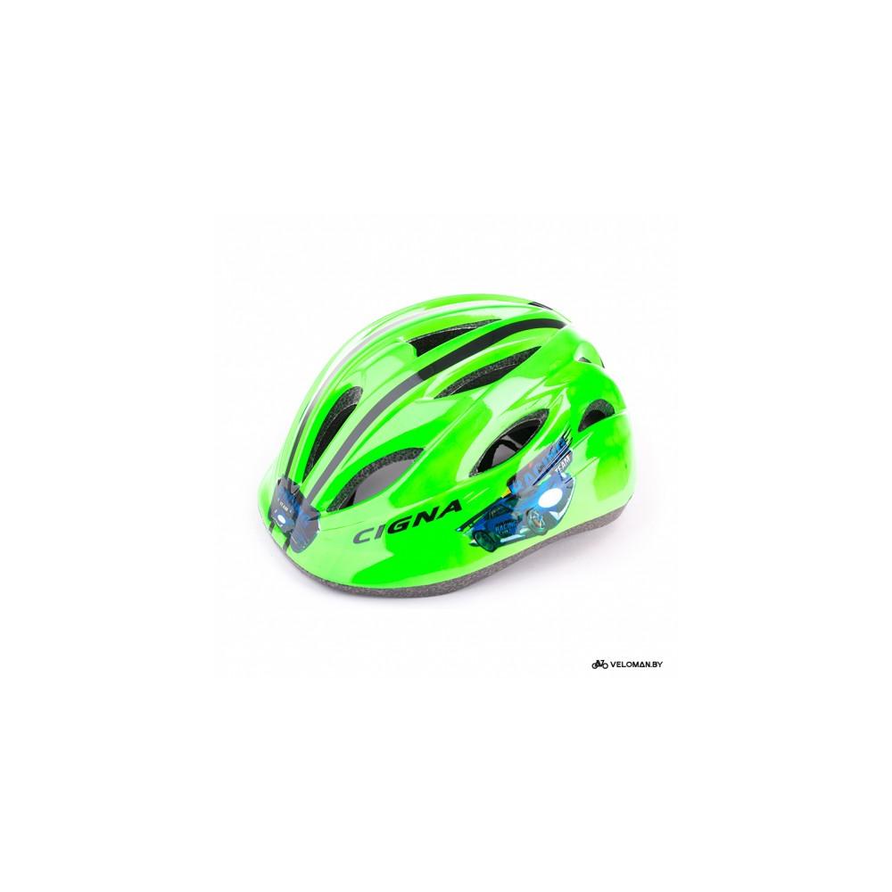 Шлем велосипедный детский Cigna WT-021 (чёрный/зелёный)