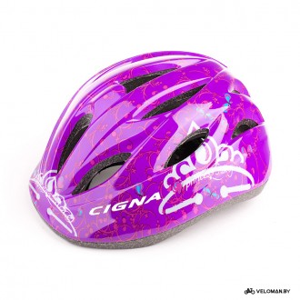 Шлем велосипедный детский Cigna WT-021 (чёрный/фиолетовый)