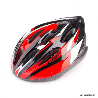 Шлем велосипедный Cigna WT-040 (чёрный/красный/белый)