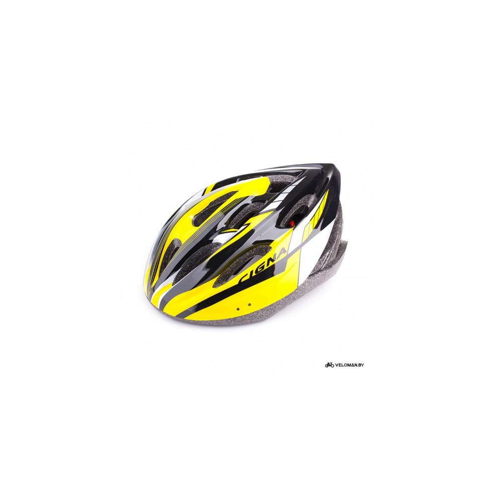 Шлем велосипедный Cigna WT-040 (чёрный/жёлтый/белый)