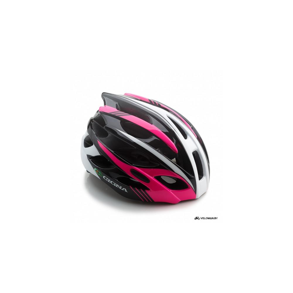 Шлем велосипедный Cigna WT-016 (чёрный/розовый/белый)