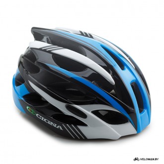 Шлем велосипедный Cigna WT-016 (чёрный/синий/белый)