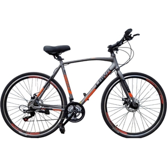 Велосипед гибридный Greenway Lawa free 1.4 28" (серо-оранжевый)