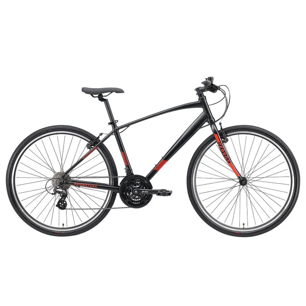 Велосипед Stark'24 Terros 20" 28.3 V (черный матовый металлик/оранжевый,черный)